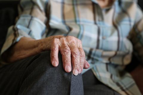 photo of an older person's hand